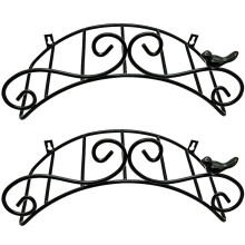 2X Hanging Garden Hose Holder Iron Antique Style Bird Brackets Garden Braces Decorative Wall Mount Hanger Rack Storage