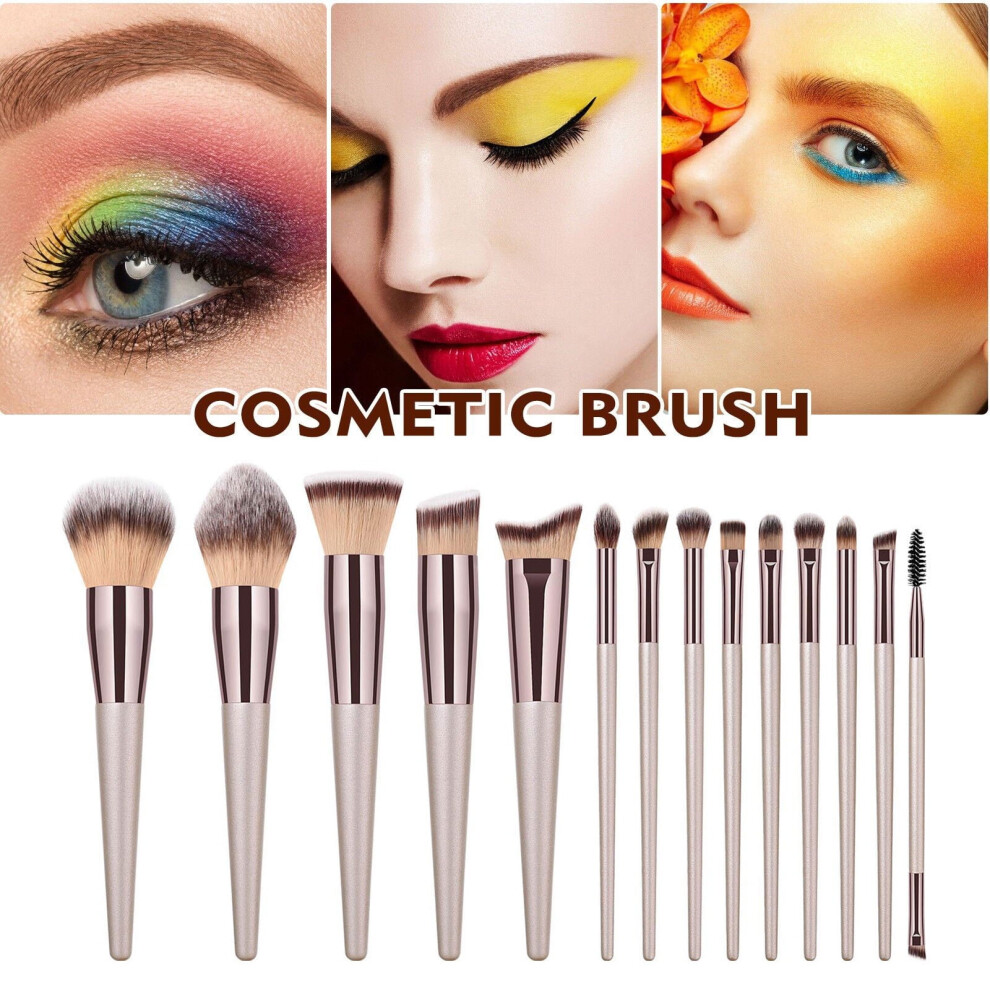 Kiplyki Wholesale 14PCS Wooden Foundation Cosmetic Eyebrow Eyeshadow Brush Makeup Brush Sets Tools