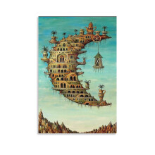 Affiche Salvador Dali « Vivre sur la Lune », cadeau, peinture sur toile, affiche décorative murale, impression d'image moderne, 50 x 75 cm (20 x