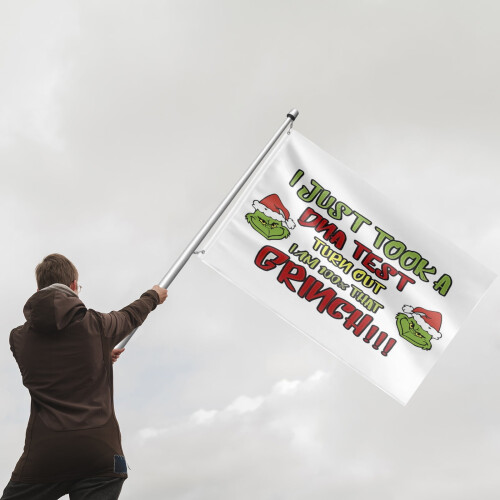 Σημαία εξωτερικού χώρου Grinch 3*5FT Εξωτερικό πανό διπλής όψης Σημαία κήπου σπιτιού 1