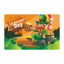 Ír ünnepi hangulatú díszített gobelin nappali hálószoba gobelin ír nemzeti ünnep kültéri háttér szövet