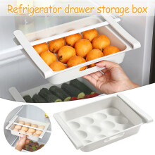 Organizador de nevera Tarmeek de gran capacidad, soporte para 12 huevos para cajón de nevera, caja de almacenamiento de plástico blanco compatible