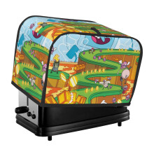 Adventure Time Toaster-Abdeckung für 2 Scheiben, Staubschutz und Fingerabdruckschutz – Polyester, Abdeckungen für kleine Küchengeräte