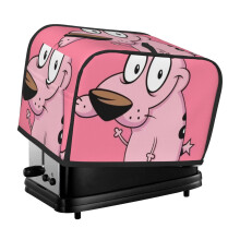 Toasterabdeckung „Courage the Cowardly Dog“ für 2 Scheiben, Brotstaubschutz & Fingerabdruckschutz – Polyester, Abdeckungen für kleine