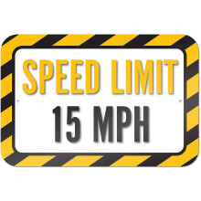 Fartsgrense 15 mph-skilt