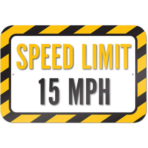 Fartsgrense 15 mph-skilt