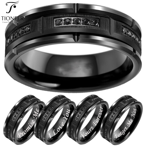 Βέρα Tioneer από μαύρο καρβίδιο βολφραμίου 8 χιλιοστών με σχέδιο τούβλου από μαύρο