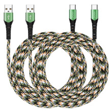 2 db 3 méteres Camo USB C kábel, gyorstöltő, C típusú kábel, kompatibilis az LG Stylo6, Stylo5, Stylo4Plus, V60ThinQ, K51, K92, G8ThinQ és