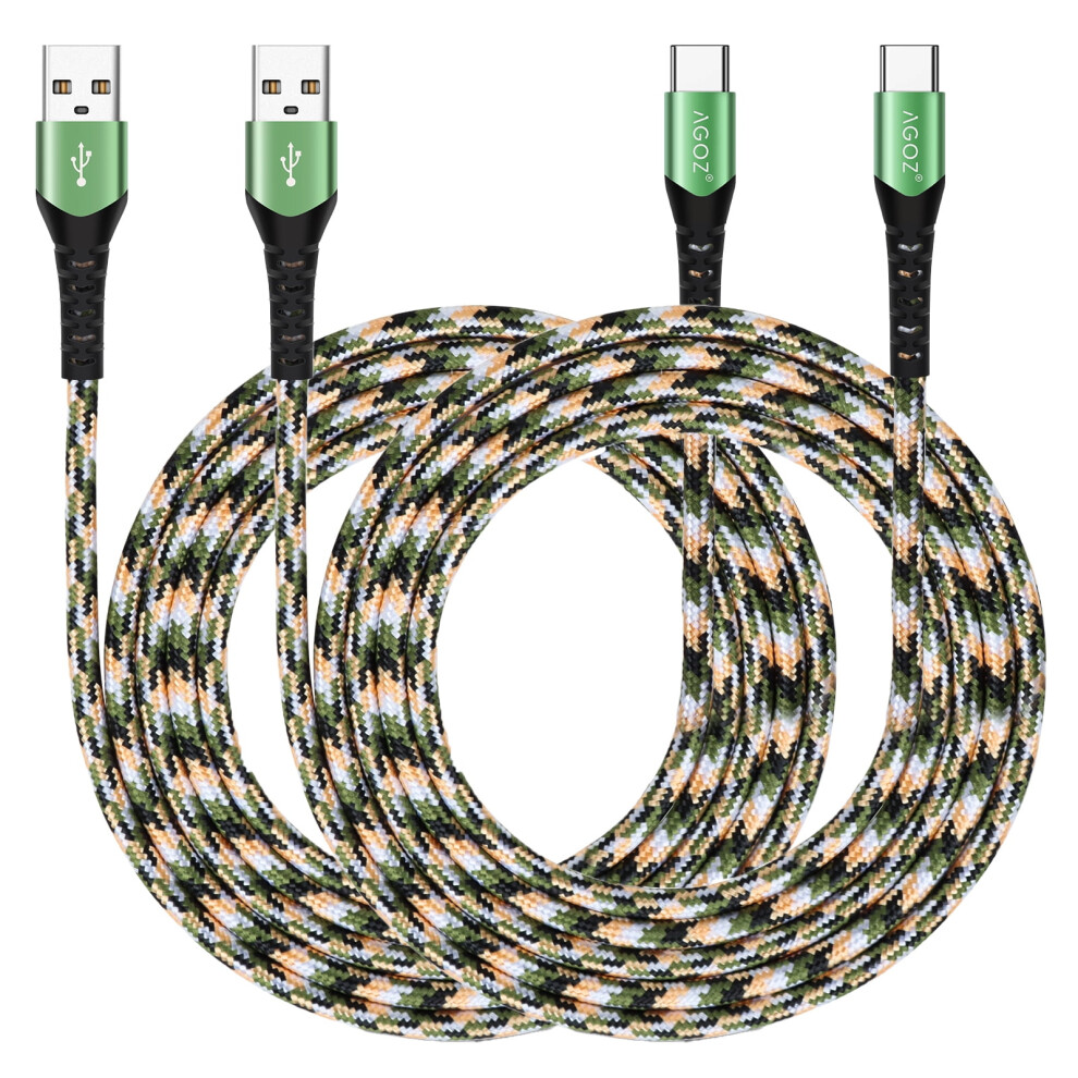 2 Pack 10Ft Camo Usb C Cable Fast Charger Type C Cord For Compatible With Lg Stylo 6, Stylo 5, Stylo 4 Plus, V60 Thinq, K51, K92, G8 Thinq, Velvet 9425574719218