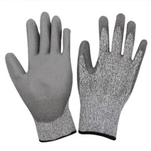 Cut resistant gloves level 5, PU coated work gloves, protective gloves, size S Grey M