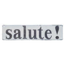 Plaque en métal « Salute Italian Street Sign » - Décoration murale rustique - Art rustique - Décoration murale - Boutique - Garage - Bar -