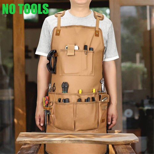 Woodworking Apron Canvas Heavy Duty Unisex Waterproof for Tools Storage