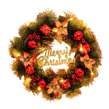 Liquidação de guirlandas de Natal pré-iluminadas! Guirlandas de rattan para pendurar na porta, decoração para ambientes internos e externos,