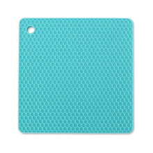 ADVEN Warmte-isolerende Tafelmat, Bordenonderzetter, Vierkante Onderzetter, Antislip Placemat, Bureau- en Aanrechtbeschermer, Keuken Afvoer, Meerblauw