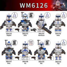 8 stk/sett Star Wars minifigurer, monterte byggeklosser, Echo Jesse Rex-figur, samlerleke, gave til barnefans [Egen]