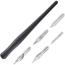 Black Glaze Dip Pen Ceramic Writing Tool Set, 1PC Pen with 5 Replaceable Nibs, compatible with pottery & underglaze painting