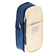 Estojo para lápis grande com zíper, porta-canetas, bolsa de lona para escritório/estudante, material escolar.