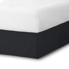 Jupe de lit double brossée Bare Home - Collection Premium1800 - Retombée de 38 cm - 1 place, Noir