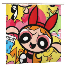 Perdea de duș Powerpuff Girls - opacă, impermeabilă, rezistentă la mucegai, 60x72, mărime universală, model cu imprimeu fin