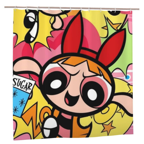 Κουρτίνα ντους Powerpuff Girls - Συσκότιση, Αδιάβροχη, Ανθεκτική στη μούχλα, 60x72, Ένα