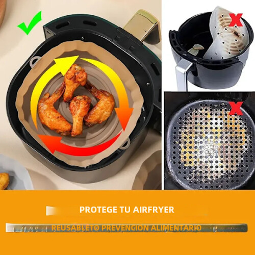 Δίσκος σιλικόνης για Airfryer, επαναχρησιμοποιήσιμο υπόστρωμα καλαθιού, 1