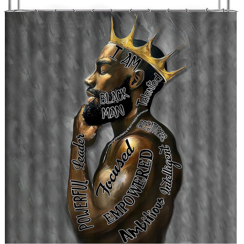 Κουρτίνα ντους μαύρης King - Αφροαμερικανική τέχνη, Αφροαμερικανός άνδρας με 1