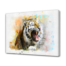 Affiche aquarelle sur toile représentant un tigre féroce, décoration de chambre, paysage sportif, décoration de bureau, cadeau, style encadré,