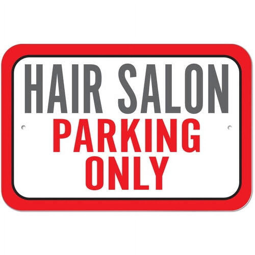 Schild „Nur Parken für Friseursalons“