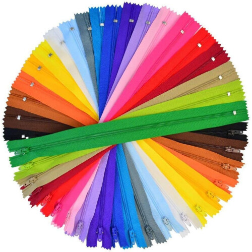100 τεμάχια νάιλον φερμουάρ - 12 ιντσών πολύχρωμα φερμουάρ ραπτικής σε 20