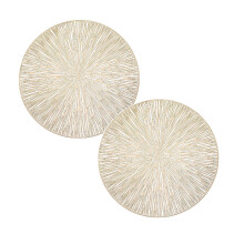 Xubond Luxe Placemats Set van 6, Hittebestendige & Antislip Tafelmatten voor Thuis, Hotel en Restaurant, Goud