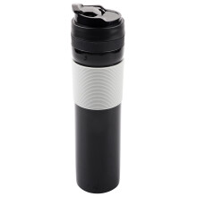 Bouteille à cafetière à piston - Delaman, cafetière/théière portable, tasse à eau pour les voyages, 350 ml, 2 couleurs, 1 pièce (noir)