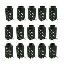100 stk. 3,5 mm hun-lydstik 4-benet DIP-hovedtelefonstik PJ-320A