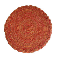 Nvzi-b hittebestendige katoenen placemats, antislip en wasbaar, voor eetkamer en keuken (set van 6, 18 cm, oranje)
