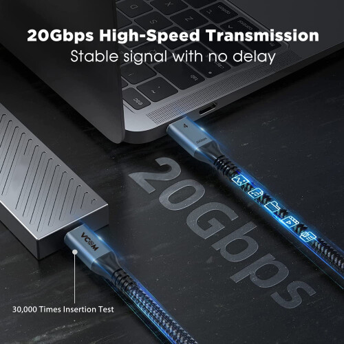 Καλώδιο USB4 [6,6 πόδια] 240W συμβατό με συσκευές Thunderbolt3, καλώδιο USB4 με βίντεο 4K@60Hz USB-C 2
