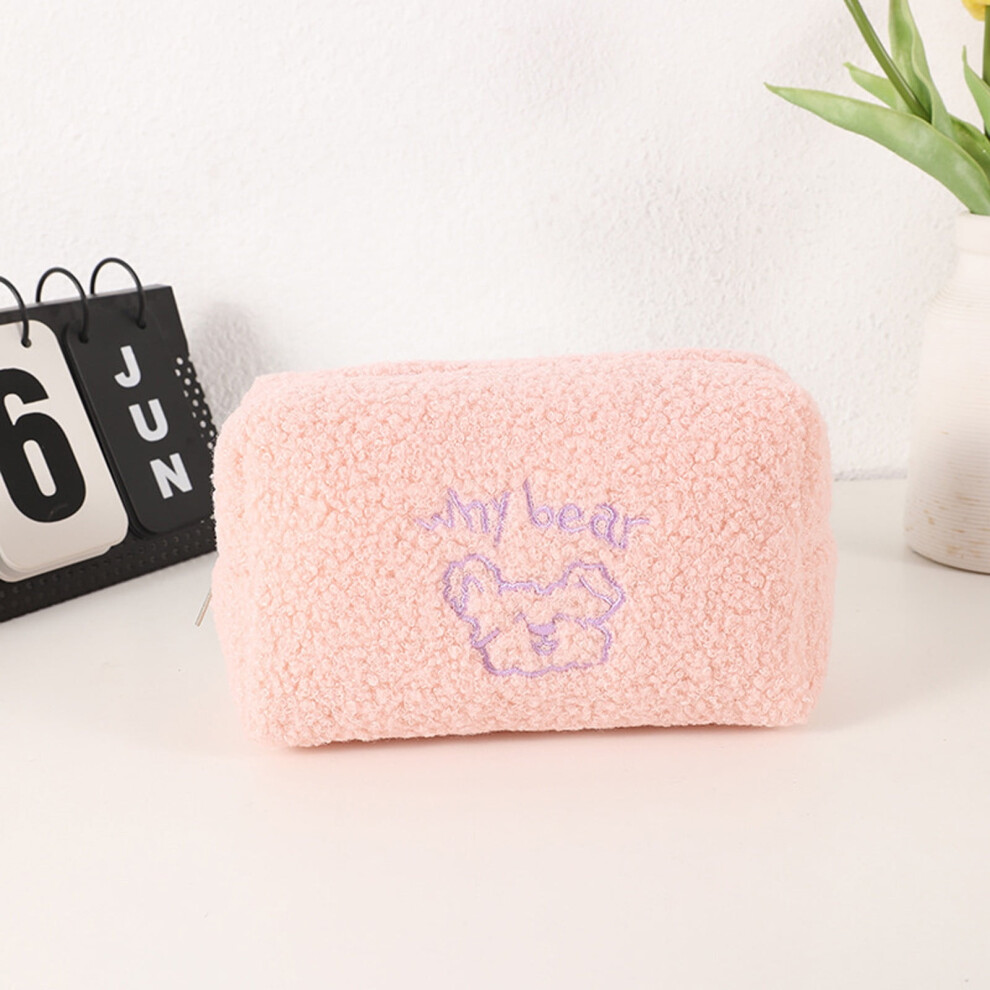 maxiaoxia Bear And Lamb Plush Makeup Bag Girl Heart Large Capacity Storage Bag Pen Bag Pencil Case Pencil Pouch for Girls Boys Adults