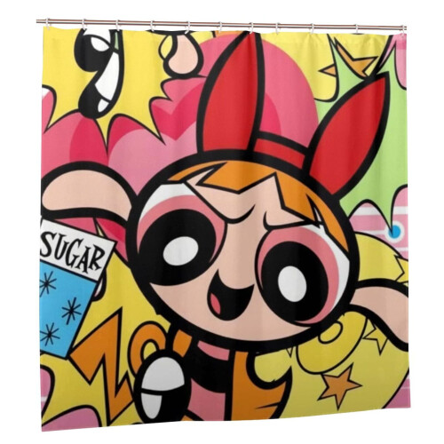 Κουρτίνα ντους Powerpuff Girls - Συσκότιση, Αδιάβροχη, Ανθεκτική στη μούχλα, 60x72, Ένα 1