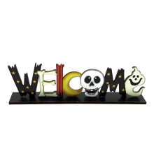 Halloween-pöytäkoristeet, puinen karkkipäiväkyltti Halloween-juhliin, 9,84 x 2,36 tuumaa