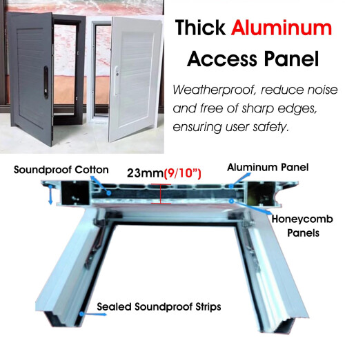 Lockable Access Panel with Key, Soundproof Flush Mount Door for Bathroom Kitchen, Grey 22x38in 1