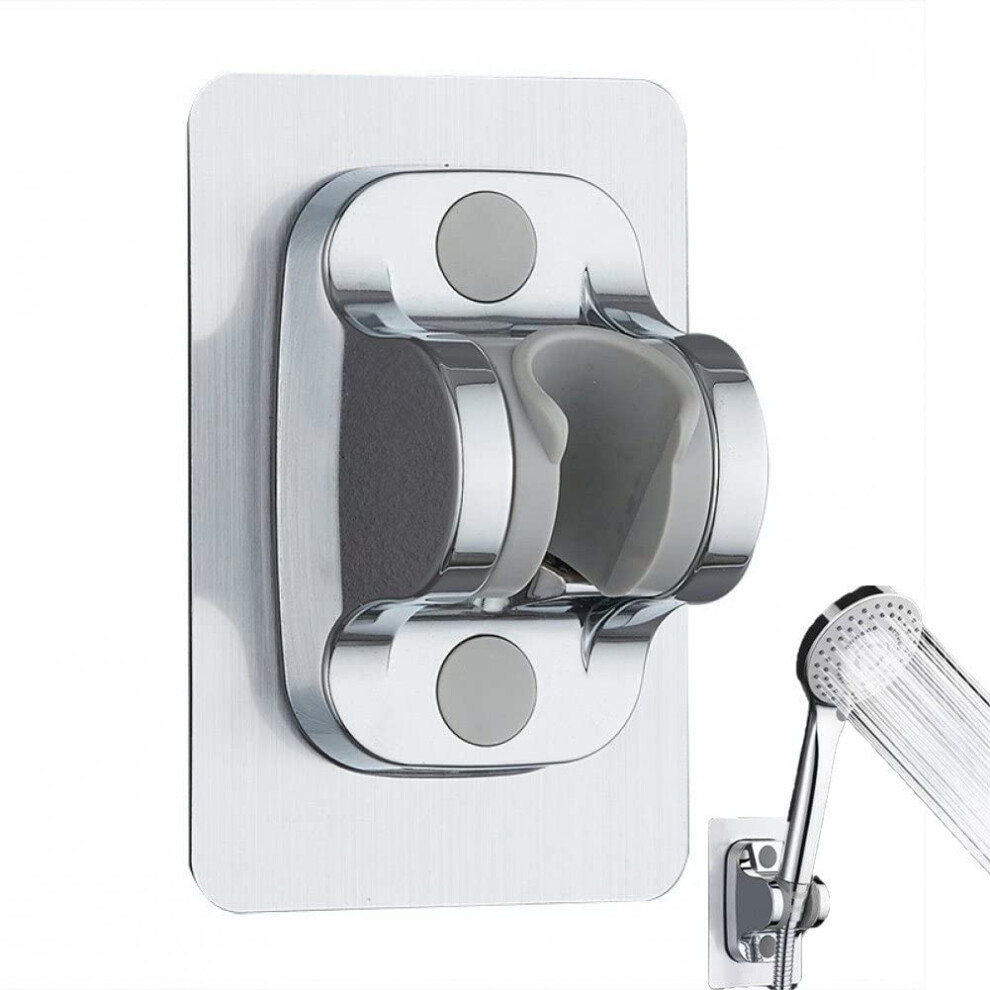Selfadhesive Adjustable Shower Head Holder With 45 Angle Wall Mounted No Drill Bracket Silver 9174973931393