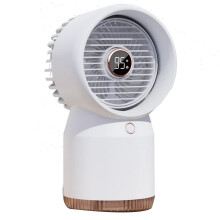 USB Desk Fan with Humidifier, Dual Spray Cooling, Silent Night Light, Rechargeable, White
