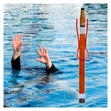 Swimming Pool Rescue Pole, Telescopic Fiberglass with Reflective Markings, 1.26.5m Adjustable