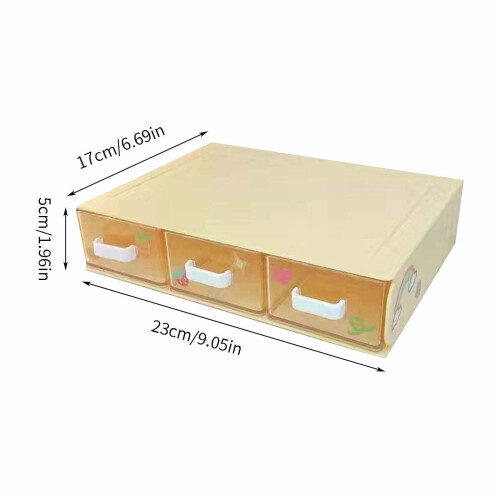 HKUKY Stackable Desktop Storage Box Drawer-style Rack Student Dormitory Stationery Sundries Storage 2