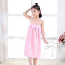 KEINXS Kinderbademantel mit Schleifenverzierung, verstellbar, aus hautfreundlicher, strapazierfähiger Mikrofaser, ideal für Mädchen, zum Baden,