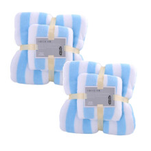 Xubond Handtuchset: 1 Badetuch + 1 Handtuch, Mikrofaser-Korallenvelours, super saugfähig, Blau – ideal für Bad und Fitness