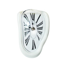YUEHAO Klok met zitje, gedraaide klok, tafelklok, decoratieve hoekklok, retro wandklok, huishoudelijke apparaten, wit