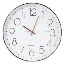 DEWIN Wall Clock, Mute Quartz Big Watch Hanging Clock w Large Display Household Decoration for Home Office Bedroom Kitchen Coffee(Rose Gold)