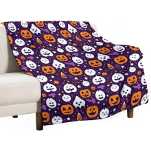 Κουβέρτα με φανέλα για το Halloween, κουβέρτες κολοκύθας για όλες τις εποχές, μαλακή,
