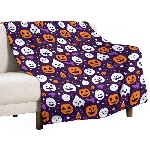 Κουβέρτα με φανέλα για το Halloween, κουβέρτες κολοκύθας για όλες τις εποχές, μαλακή,