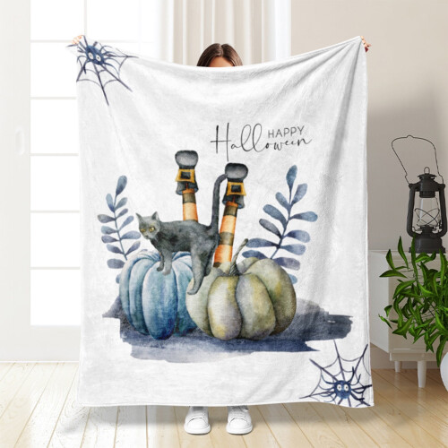 Κουβέρτα Viflosae Halloween 51,18x59,05" - Ζεστή κουβέρτα με φανελένιο print, Υπνάκι, Ταξίδι,