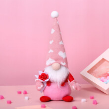 Yakbaofuo Valentinstag-Gnome Plüschdeko, süße Geschenke für Sie und Ihn, Etageren-Tablett-Tischdekoration für Partys und Zuhause, passend zur